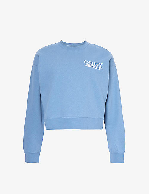 OBEY: Cities logo-embroidered cotton-blend sweatshirt