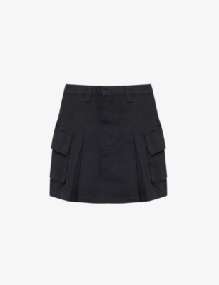 Obey Womens Black Andrea Cargo Cotton Mini Skirt