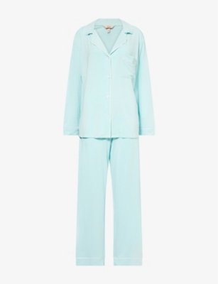 EBERJEY: Gisele piped-trim stretch-jersey pyjamas