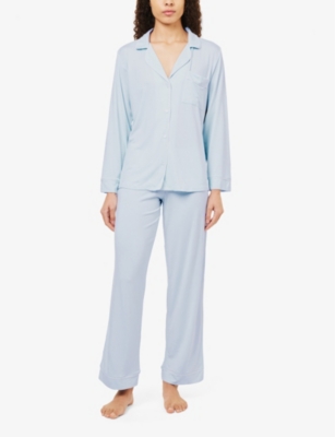 Gisele piped-trim stretch-jersey pyjamas