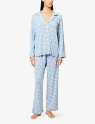 EBERJEY: Gisele floral-pattern stretch-jersey pyjama set