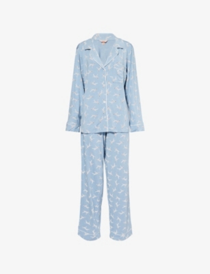 EBERJEY: Gisele floral-pattern stretch-jersey pyjama set