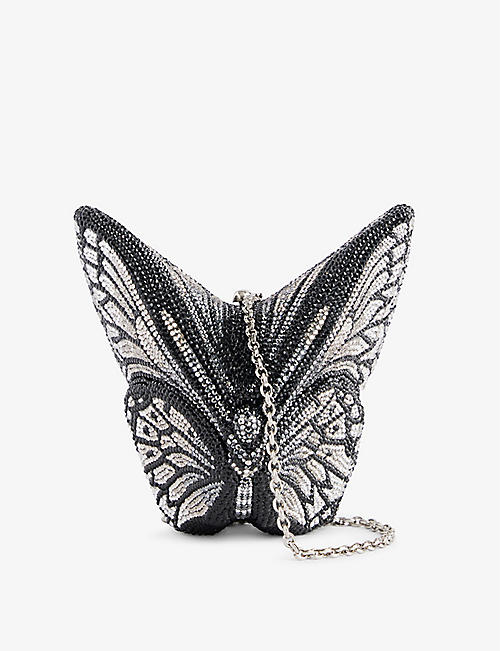 JUDITH LEIBER COUTURE: Butterfly crystal-embellished brass clutch-bag