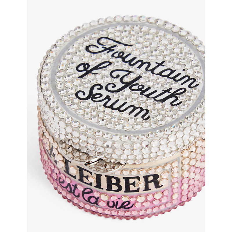 Shop Judith Leiber Couture Women's Silver Light Rose Miniature La Leiber Crystal-embellished Brass Clutch