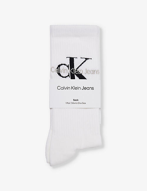 CALVIN KLEIN: Classic ribbed cotton-blend knitted socks