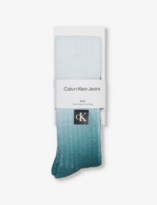 CALVIN KLEIN: Gradient ribbed cotton-blend knitted socks
