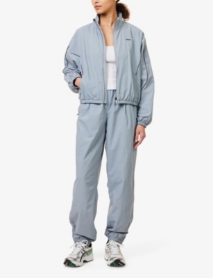Shop Gymshark Womens Gs Denim Grey/gs Hvy Blu Everywear Logo-embroidered Recycled-nylon Shell Jacket