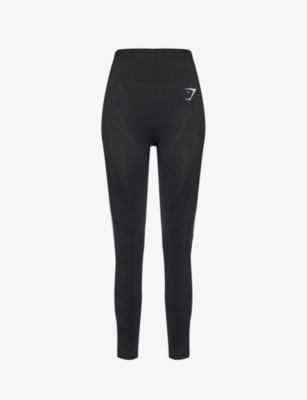 Shop Gymshark Womens  Vital 2.0 Logo-print Stretch-jersey Leggings In Black Marl