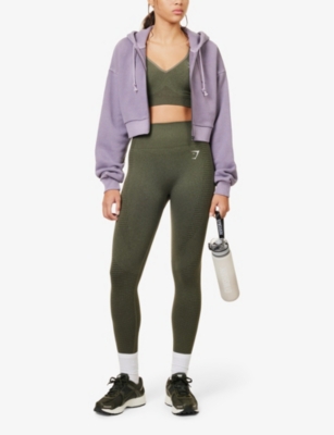 Shop Gymshark Womens Base Green Vital Seamless 2.0 Stretch-jersey Leggings