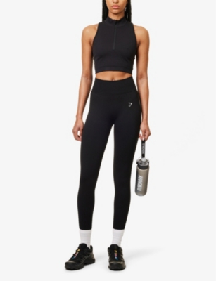 Shop Gymshark Women's Gs Black/gs Black Marl Lift Contour High-rise Stretch-woven Leggings