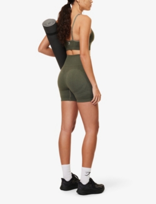 Shop Gymshark Women's Base Green Vital Seamless 2.0 Stretch-jersey Shorts