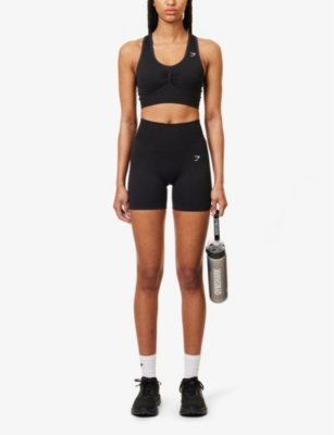 Gymshark Lift Contour High-rise Stretch-woven Shorts In Gs Black/gs Black Marl