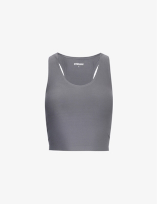 Shop Gymshark Women's Gs Brushed Grey Everywear Cropped Stretch-woven Top