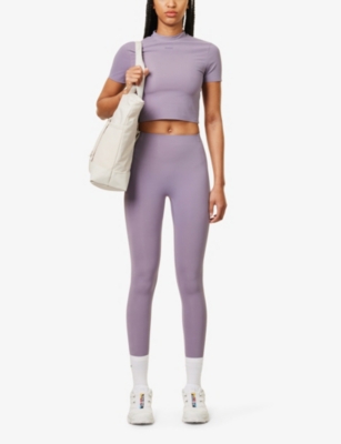Shop Gymshark Women's Gs Fog Purple Everywear Tapered-leg High-rise Stretch-woven Leggings