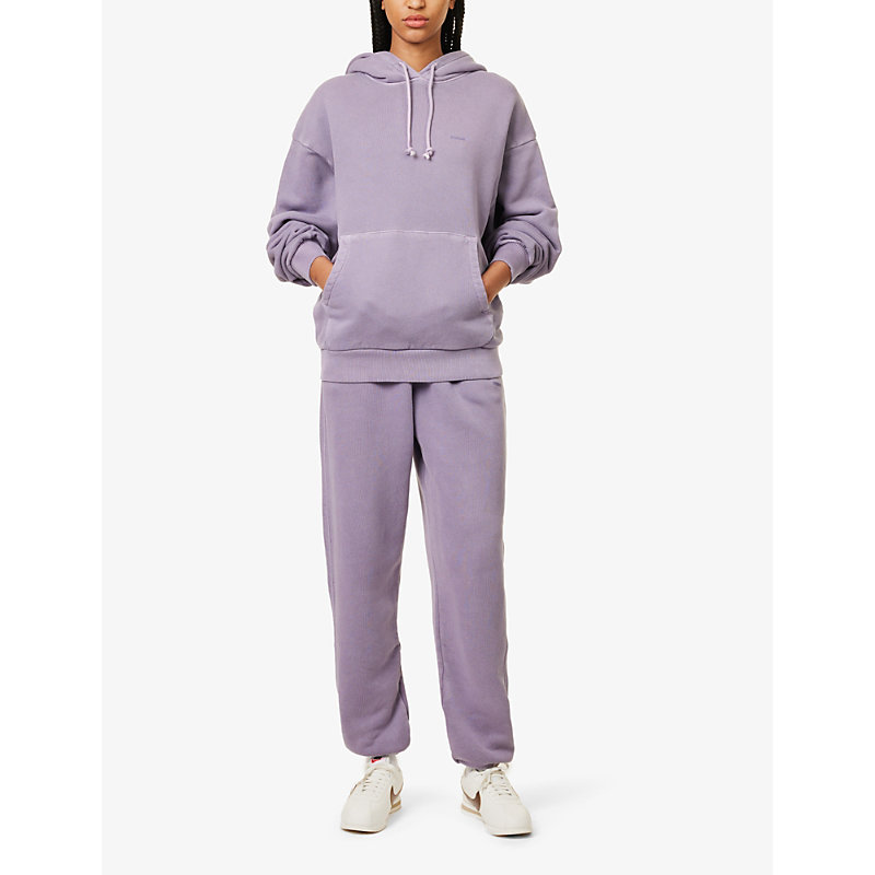 Shop Gymshark Women's Fog Purple/pgmnt Grm D+w Everywear Comfort Logo-embossed Cotton-jersey Hoody