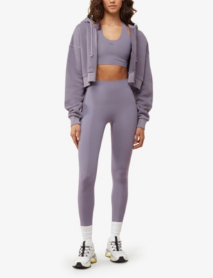 Shop Gymshark Women's Fog Purple/pgmnt Grm D+w Everywear Comfort Brand-print Cotton-jersey Hoody