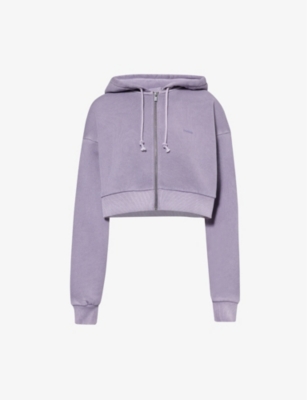 Shop Gymshark Women's Fog Purple/pgmnt Grm D+w Everywear Comfort Brand-print Cotton-jersey Hoody