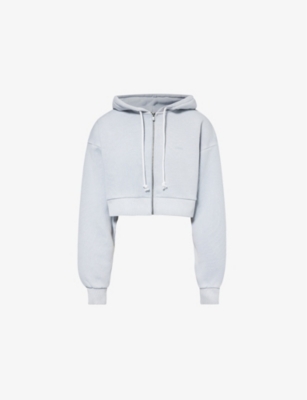 Gymshark Everywear Comfort Brand-print Cotton-jersey Hoody In Ice Grey/pgmnt Grm D+w