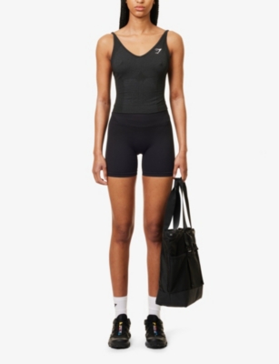 Shop Gymshark Womens Gs Black Everywear High-rise Stretch-woven Shorts