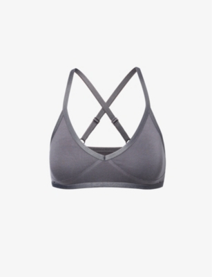 Shop Gymshark Women's Gs Brushed Grey Everywear V-neck Stretch-jersey Sports Bra