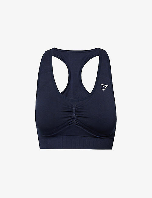 GYMSHARK: Branded scoop-neck stretch-woven sports bra