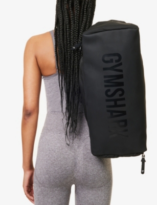 Gymshark Womens Black Everyday Brand-patch Recycled-polyester Duffle Bag In Black