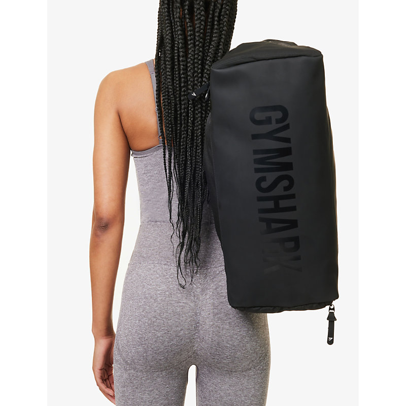 Shop Gymshark Women's Black Everyday Brand-patch Recycled-polyester Duffle Bag