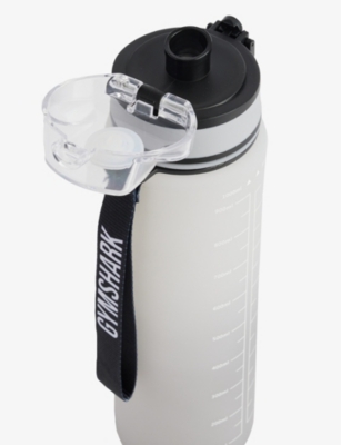 Gymshark Branded Plastic Sports Bottle In River Stne Gry/drft Gry