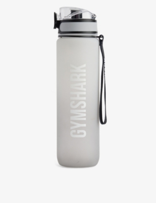 Gymshark Branded Plastic Sports Bottle In River Stne Gry/drft Gry