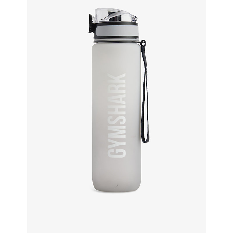 Gymshark Branded Plastic Sports Bottle In River Stne Gry/drft Gry