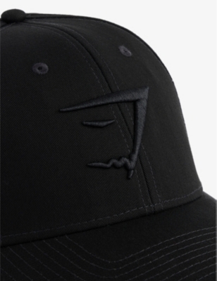 Gymshark Logo-embroidered Cotton Cap In Black/black