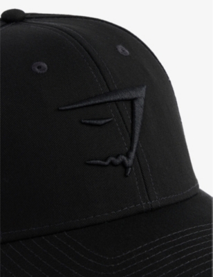 Shop Gymshark Women's Black/black Logo-embroidered Cotton Cap