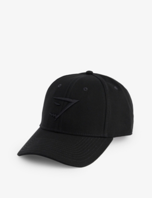 Shop Gymshark Women's Black/black Logo-embroidered Cotton Cap