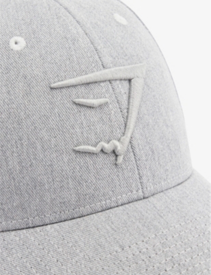 Shop Gymshark Women's Light Grey Core Marl Sharkhead Brand-embroidered Cotton Baseball Cap
