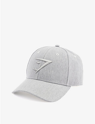 GYMSHARK: Sharkhead brand-embroidered cotton baseball cap