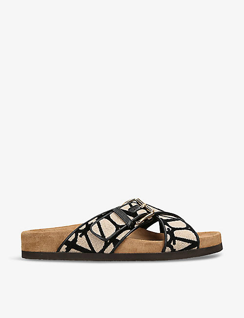 VALENTINO GARAVANI: VLOGO-pattern double-strap woven sandals