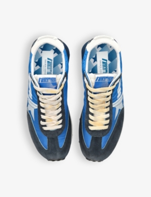 Golden Goose Deluxe Brand Running Marathon Nylon Upper Suede Sneakers In Blue Other