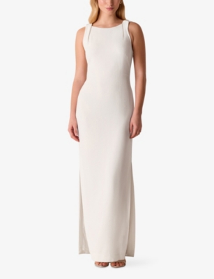 WHISTLES: Tie Back slim-fit stretch-crepe maxi dress