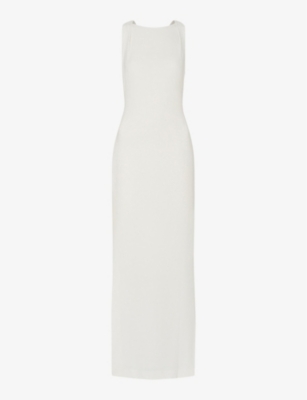 WHISTLES: Tie Back slim-fit stretch-crepe maxi dress