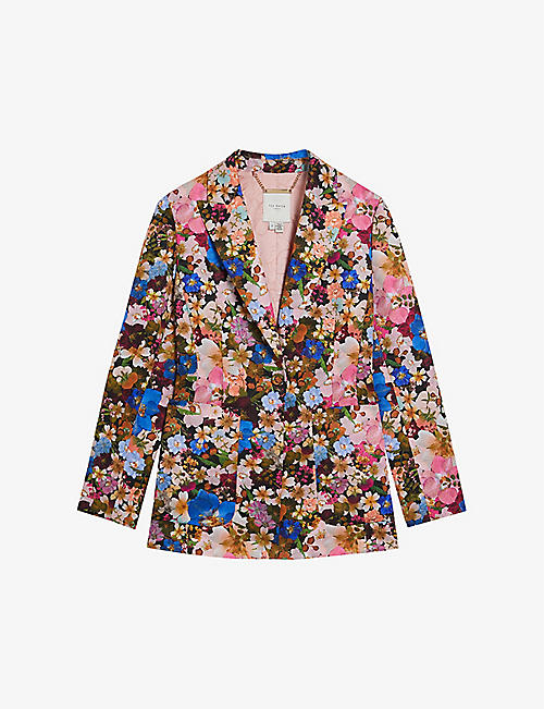 TED BAKER: Madonia floral-print woven blazer