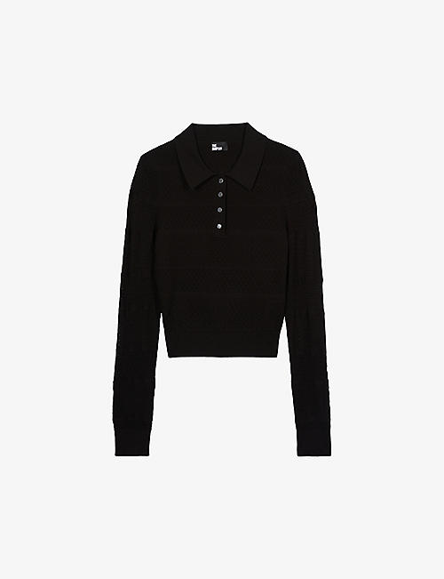 THE KOOPLES: Button-neck slim-fit knitted polo