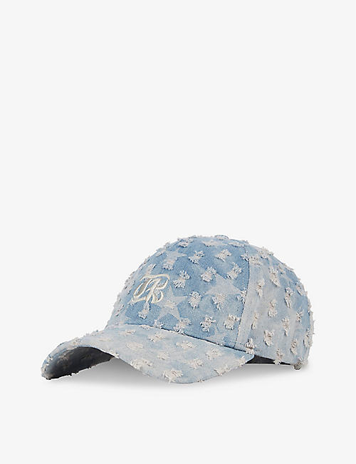 THE KOOPLES: Logo-embroidered raw-edged stars cotton-twill cap