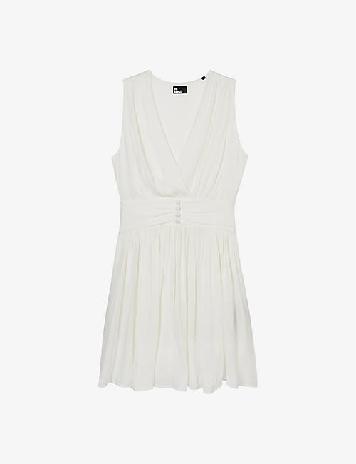 THE KOOPLES: V-neck fitted-waist woven mini dress