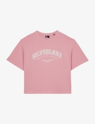 Shop The Kooples Womens Sweet Pink Graphic-print Short-sleeve Cotton T-shirt