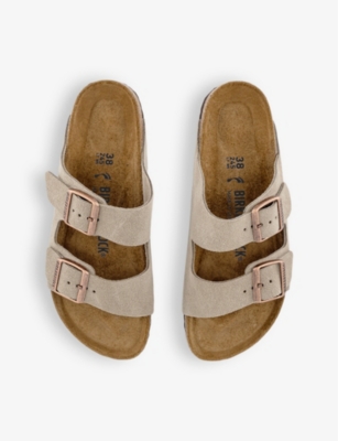Shop Birkenstock Women's Suede Taupe Arizona Double-strap Suede Sandals