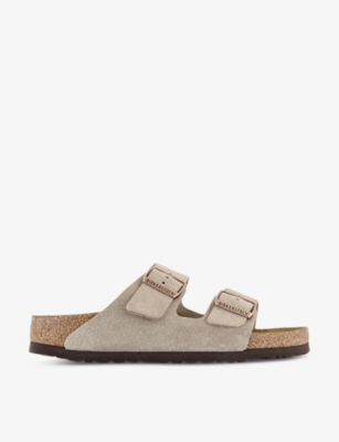 Shop Birkenstock Women's Suede Taupe Arizona Double-strap Suede Sandals