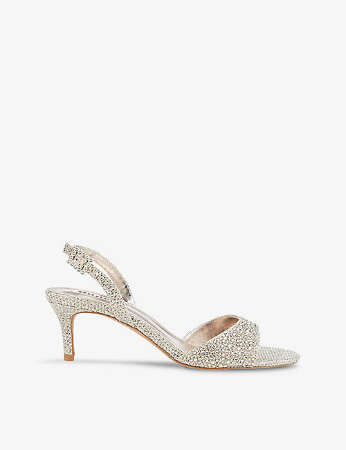 DUNE: Madelines crystal-embellished woven heeled sandals
