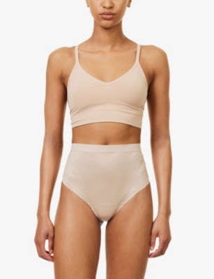 Shop Spanx Women's Champagne Beige Thinstincts 2.0 High-rise Stretch-woven Thong