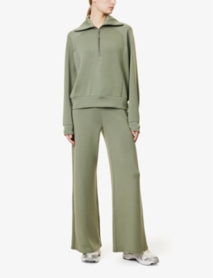 SPANX WOMENS SPANX ACTIVE AIR ESSENTIALS HALF-ZIP STRETCH-JERSEY SWEATSHIRT 