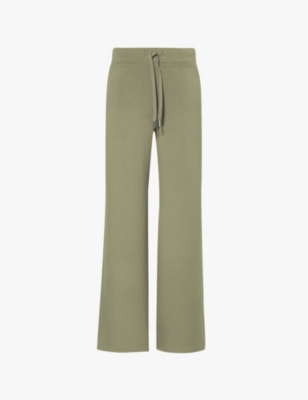 Spanx Womens Air Essentials Wide-leg High-rise Stretch-woven Jogging Bottoms Clover